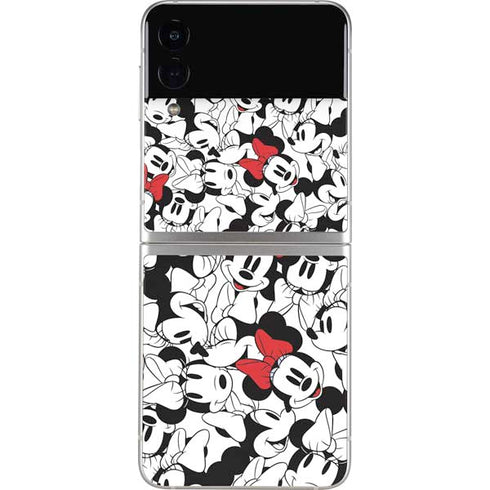 Disney Minnie Mouse Red Color Pop Face Pattern Galaxy Z Flip3 5G Skin